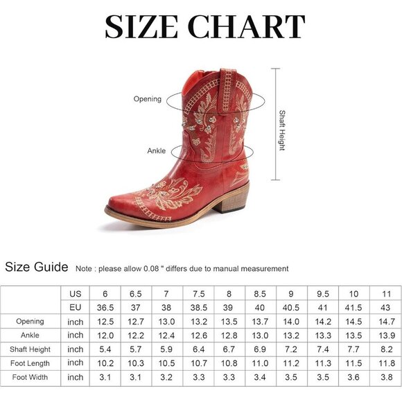 🆕Women Pink Cowgirl with Sparkly Embroidered Rhinestone Western Ankle Boot - Picture 7 of 7